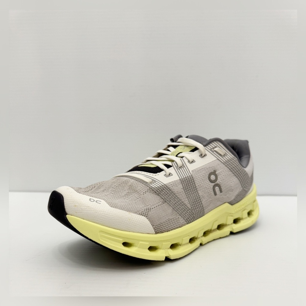 On Running Athletic Shoes in Gray and Yellow